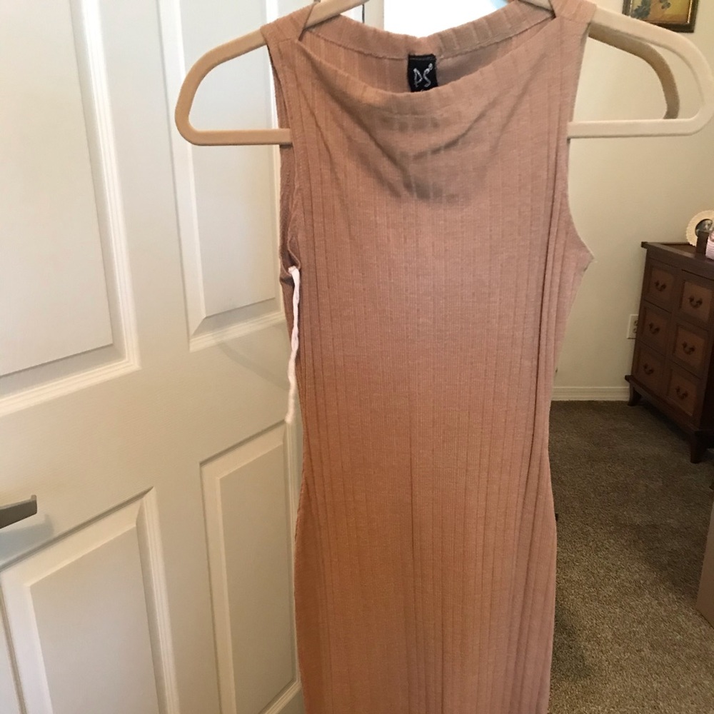Tan dress w slip